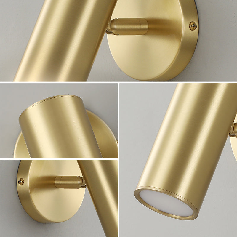 Half Cylinder Shade Metal Wall Sconce Modern Style 1 Light Wall Mount Lighting in Gold
