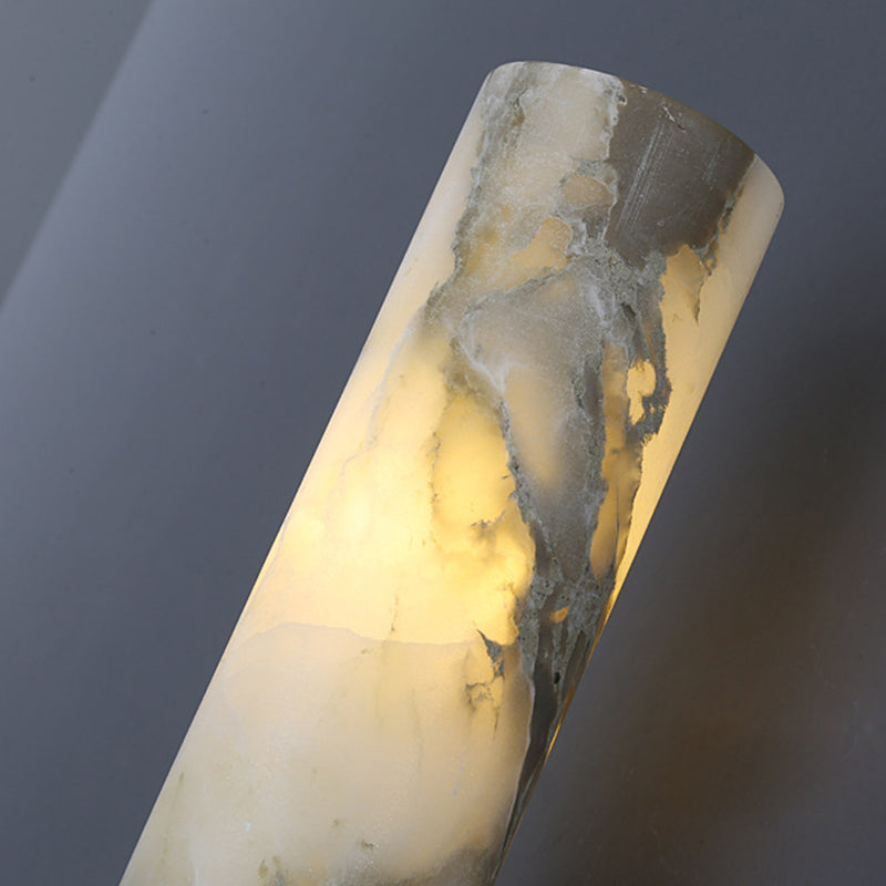 Nordic Metal Wall Light Cylinder 15" High Wall Sconce with Mica for Living Room