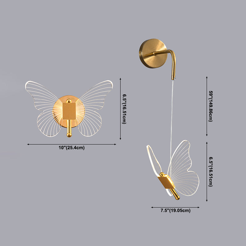 Unique Shade Metal Wall Sconce Modern Style 2 Lights Wall Mount Lighting in Gold