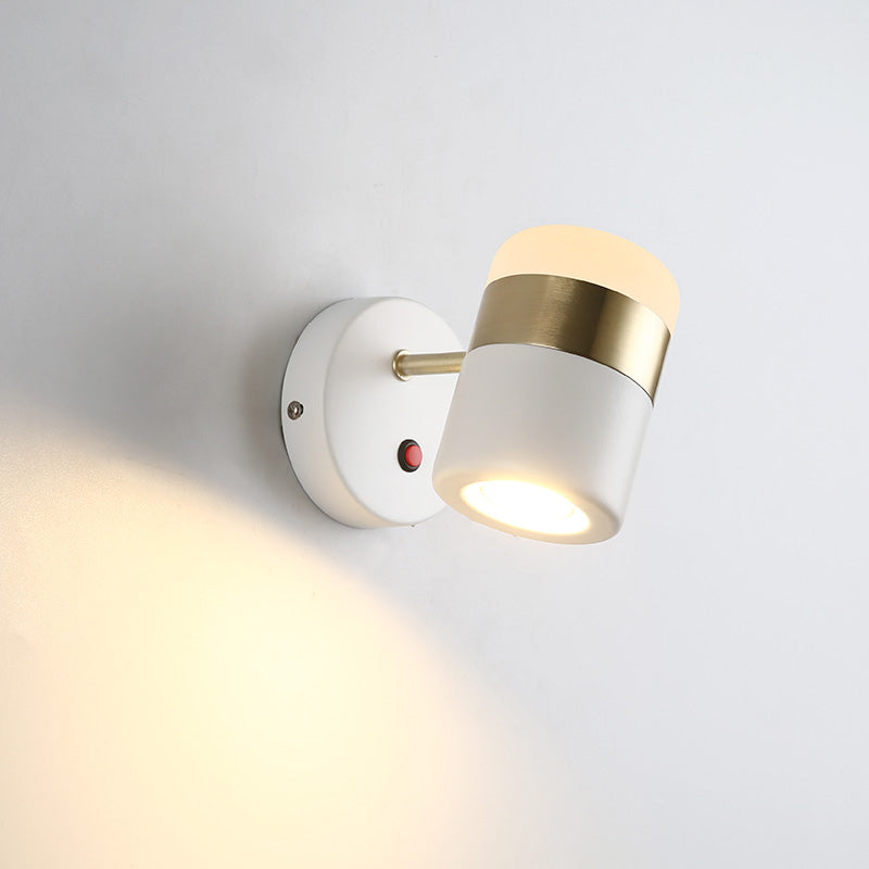 Half Cylinder Shade Metal Wall Sconce Modern Style 1 Light Reading Wall Mount Lighting