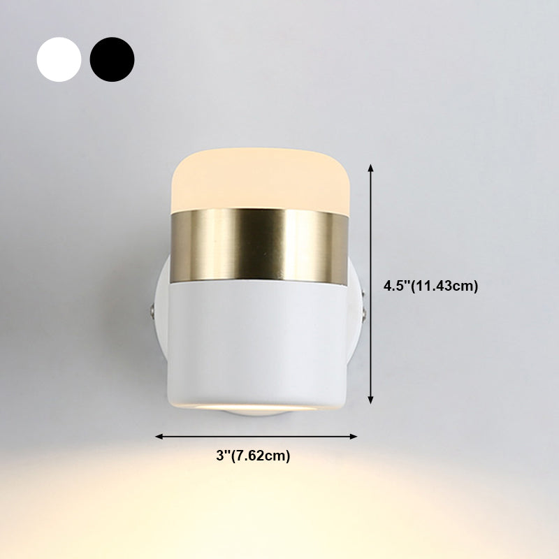 Half Cylinder Shade Metal Wall Sconce Modern Style 1 Light Reading Wall Mount Lighting