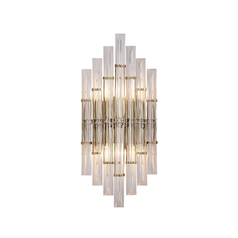 Unique Shade Crystal Wall Sconce Modern Style 2 Lights Wall Mount Lighting in Gold