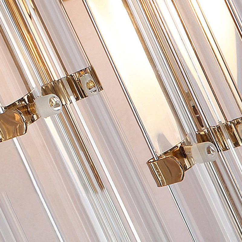 Unique Shade Crystal Wall Sconce Modern Style 2 Lights Wall Mount Lighting in Gold