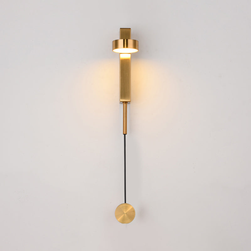 Round Shade Metal Wall Sconce Modern Style 1- Light Wall Mount Lighting