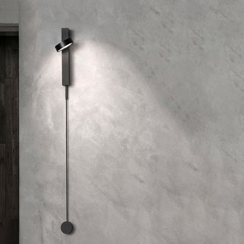 Round Shade Metal Wall Sconce Modern Style 1- Light Wall Mount Lighting
