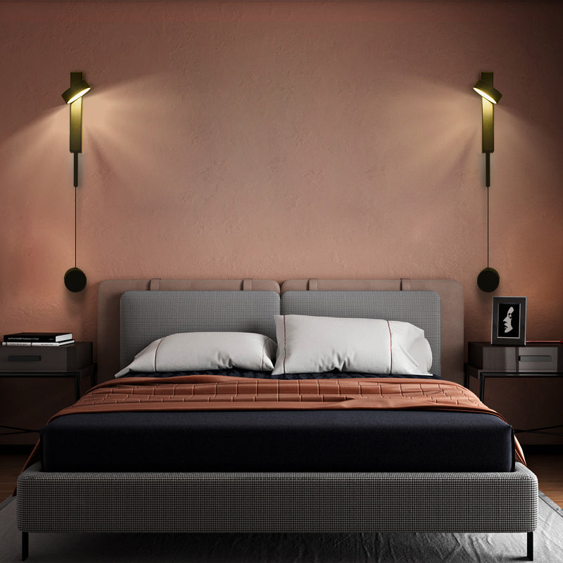 Round Shade Metal Wall Sconce Modern Style 1- Light Wall Mount Lighting