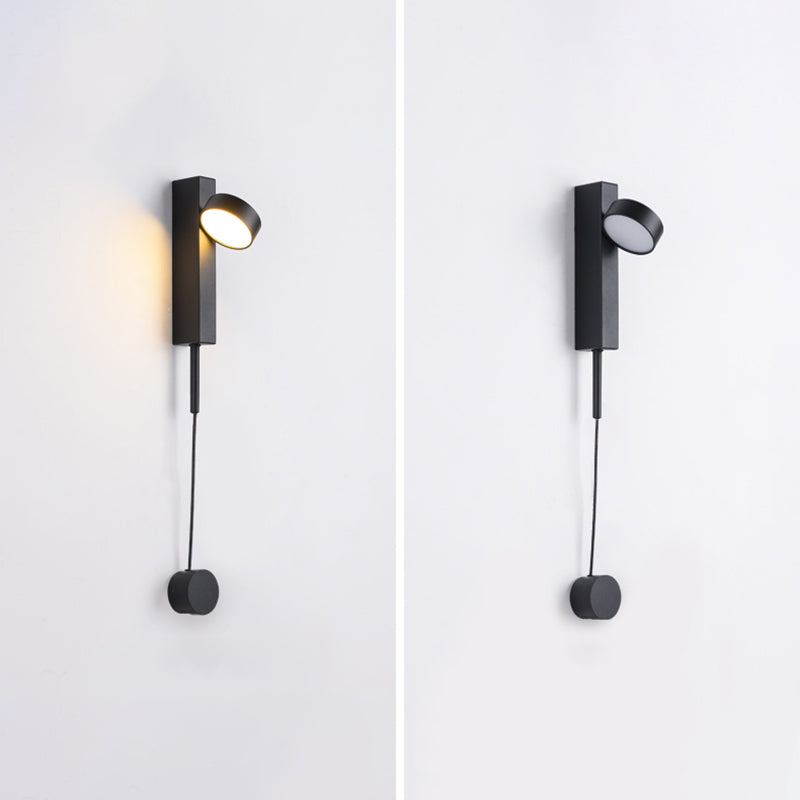 Round Shade Metal Wall Sconce Modern Style 1- Light Wall Mount Lighting