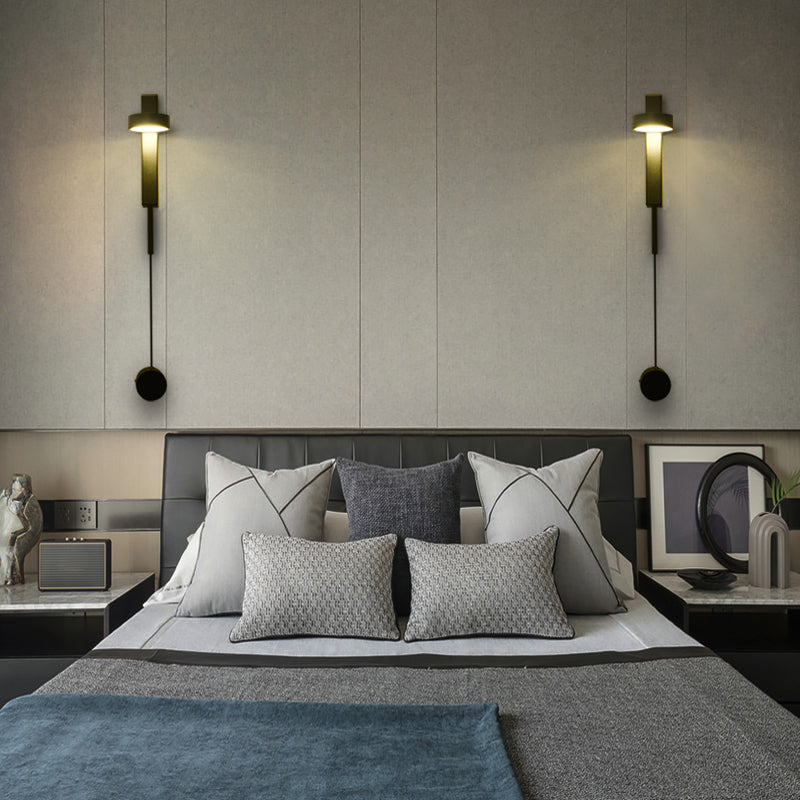 Round Shade Metal Wall Sconce Modern Style 1- Light Wall Mount Lighting