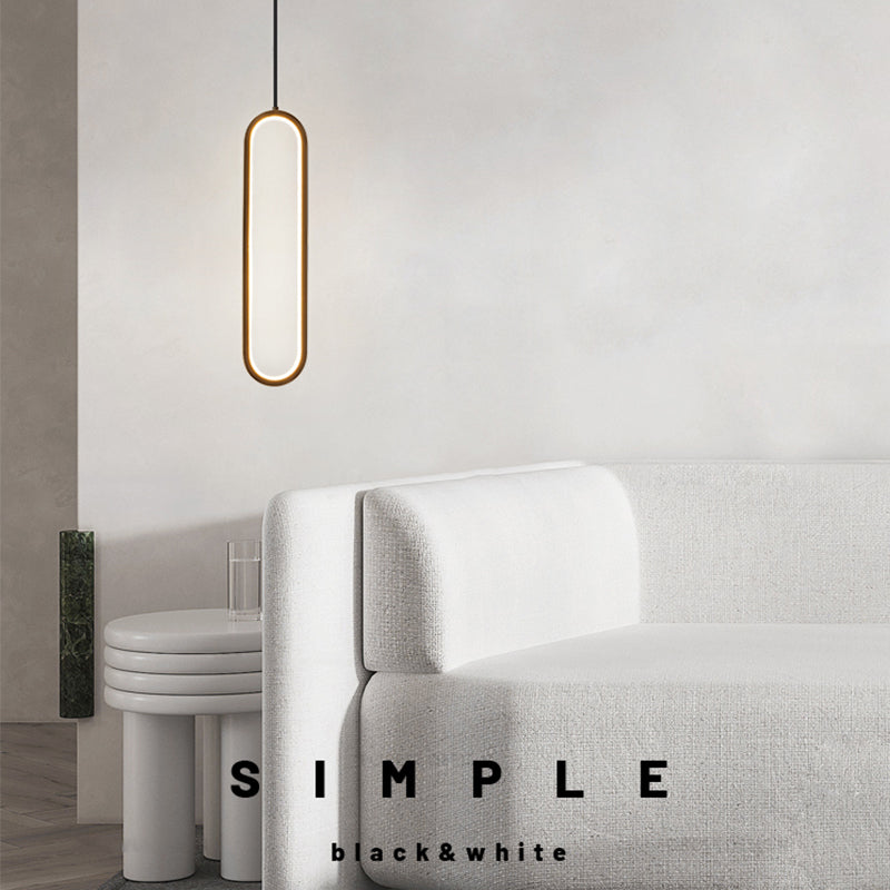 Metal Oval Shade Wall Sconce Modern Style Single Light Wall Mount Lighting in Black