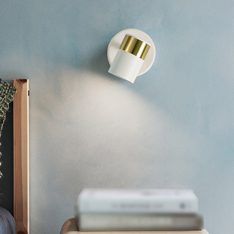 Half Cylinder Metal Wall Sconce Modern Style 1-Light Reading Wall Mount Lighting