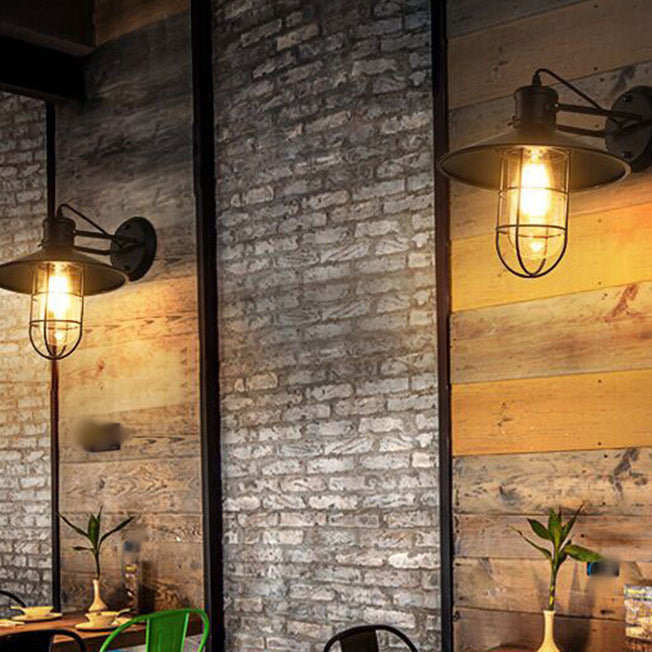 Flared Wall Sconce Lighting Industrial Style Metal 1 Light Wall Mounted Light