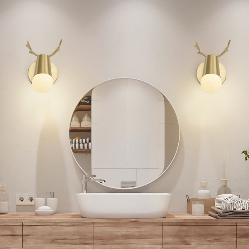 Metal Wall Lighting Modern Style Sconce Lamp in Gold for Bathroom