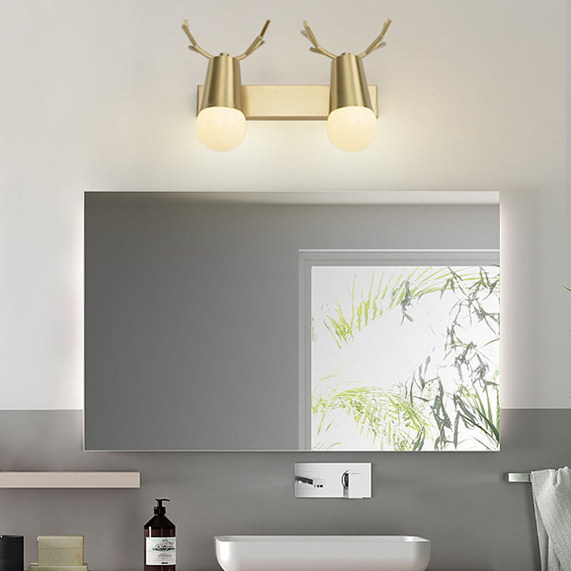 Metal Wall Lighting Modern Style Sconce Lamp in Gold for Bathroom