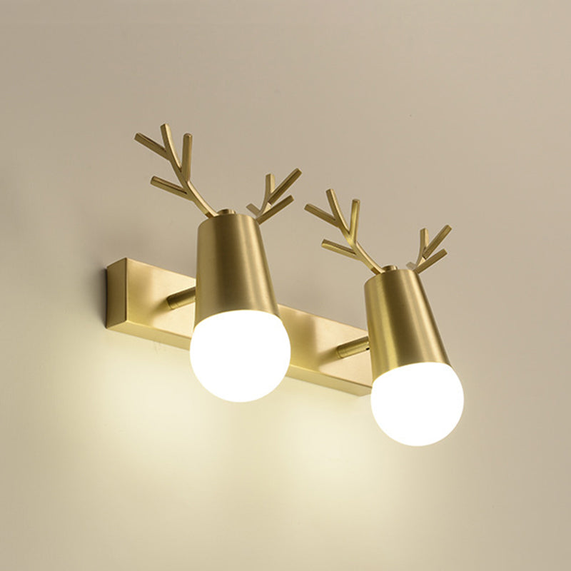 Metal Wall Lighting Modern Style Sconce Lamp in Gold for Bathroom