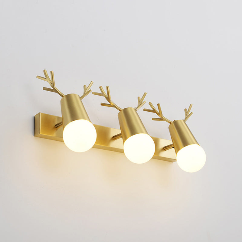 Metal Wall Lighting Modern Style Sconce Lamp in Gold for Bathroom