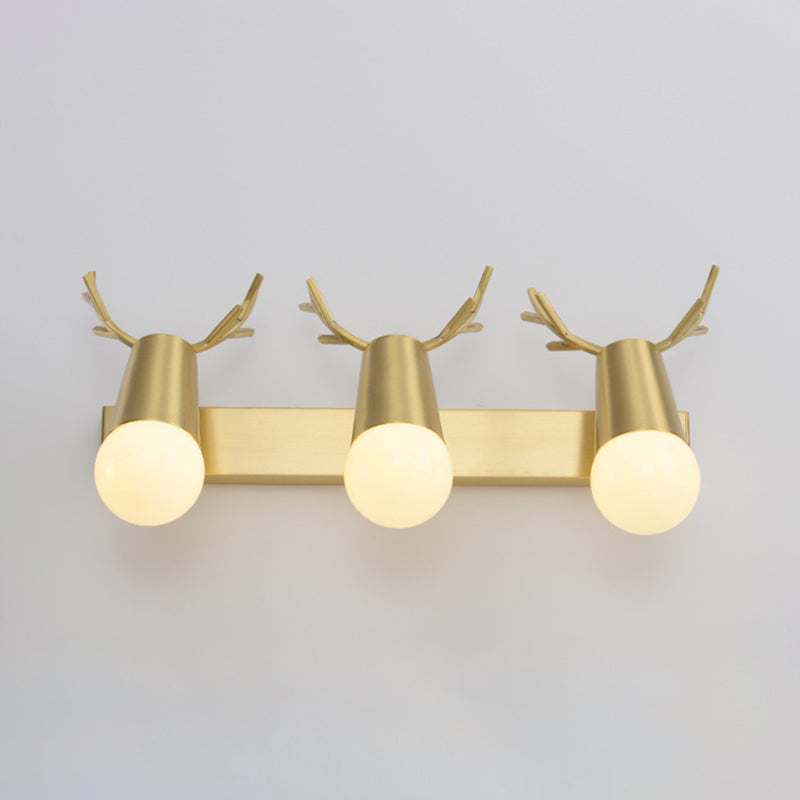 Metal Wall Lighting Modern Style Sconce Lamp in Gold for Bathroom