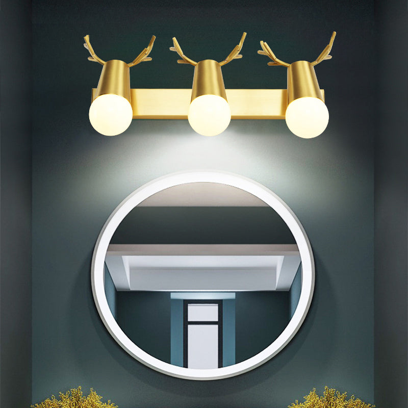 Metal Wall Lighting Modern Style Sconce Lamp in Gold for Bathroom