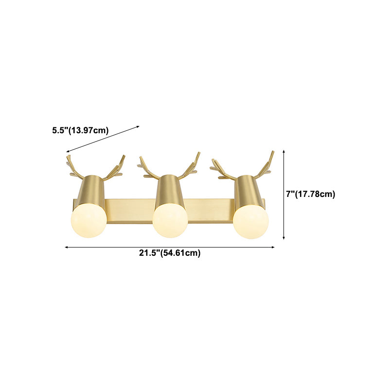 Metal Wall Lighting Modern Style Sconce Lamp in Gold for Bathroom