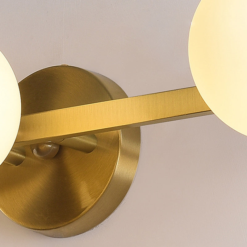 Industrial Golden Light Glass Globe Shaded Bath Vanity Lighting for Bathroom