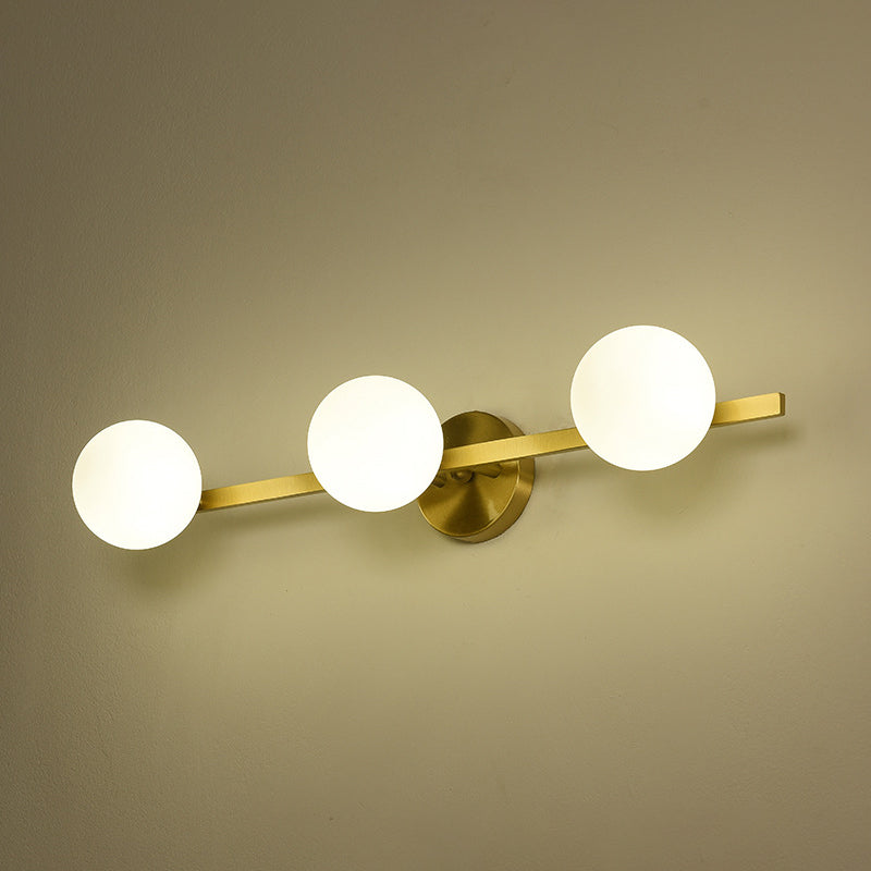 Industrial Golden Light Glass Globe Shaded Bath Vanity Lighting for Bathroom