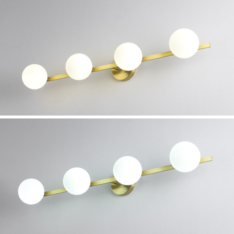 Industrial Golden Light Glass Globe Shaded Bath Vanity Lighting for Bathroom