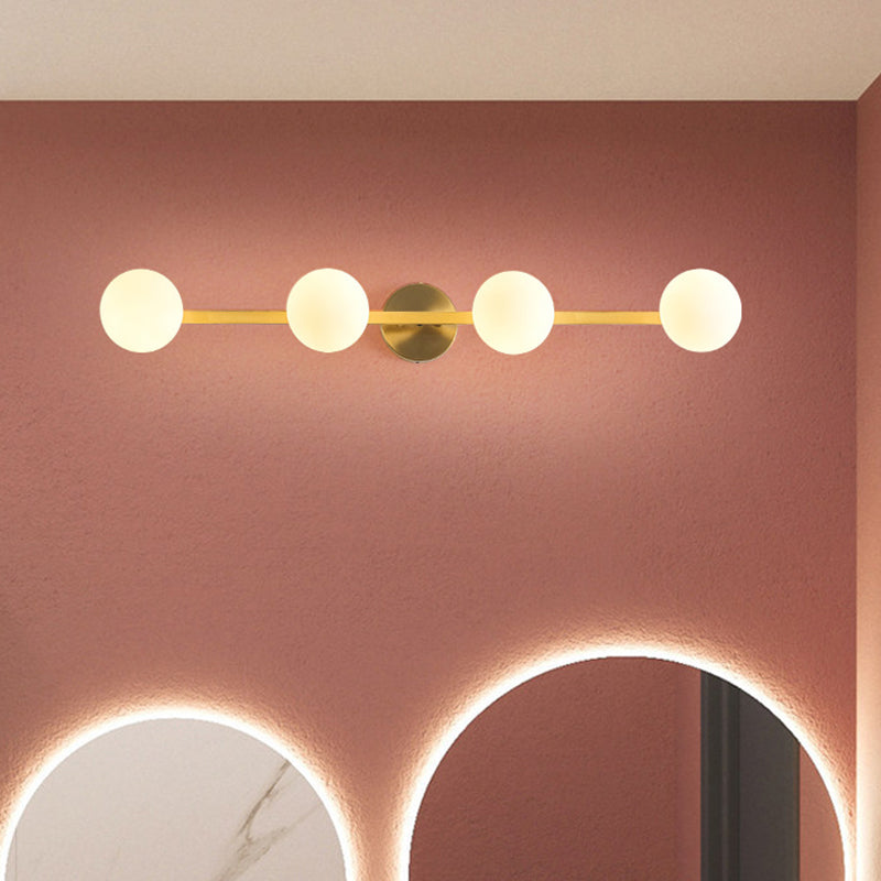 Industrial Golden Light Glass Globe Shaded Bath Vanity Lighting for Bathroom