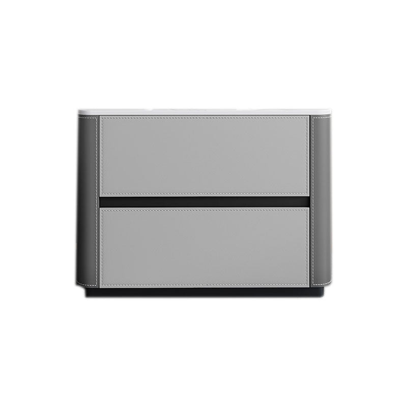 Contemporary Stone Chest Bedroom Vertical Storage Chest in Gray with Drawers
