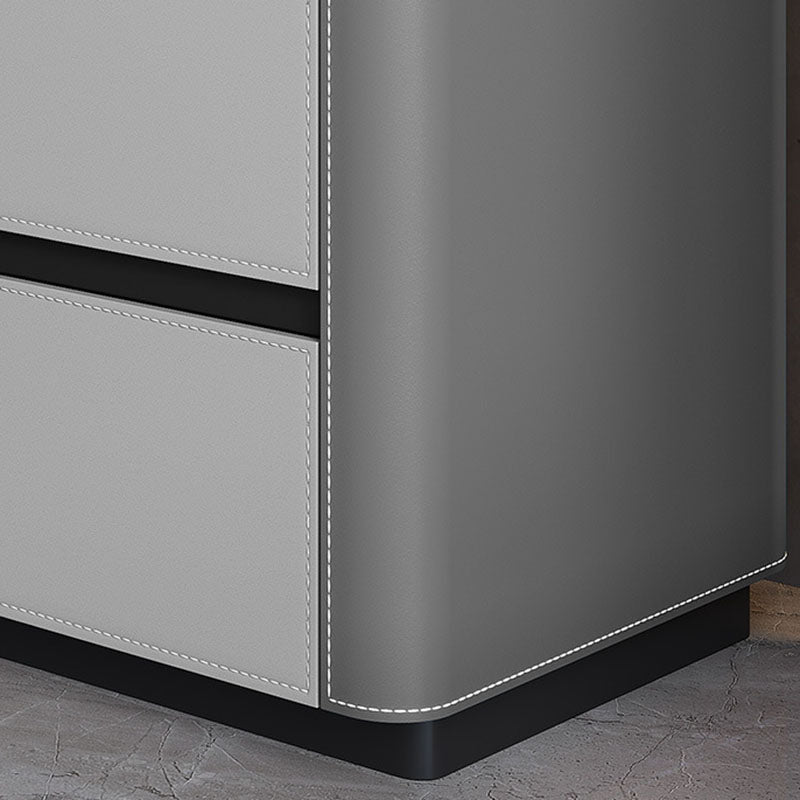 Contemporary Stone Chest Bedroom Vertical Storage Chest in Gray with Drawers