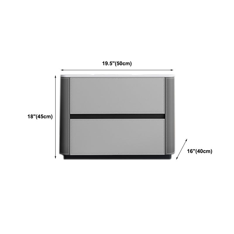 Contemporary Stone Chest Bedroom Vertical Storage Chest in Gray with Drawers