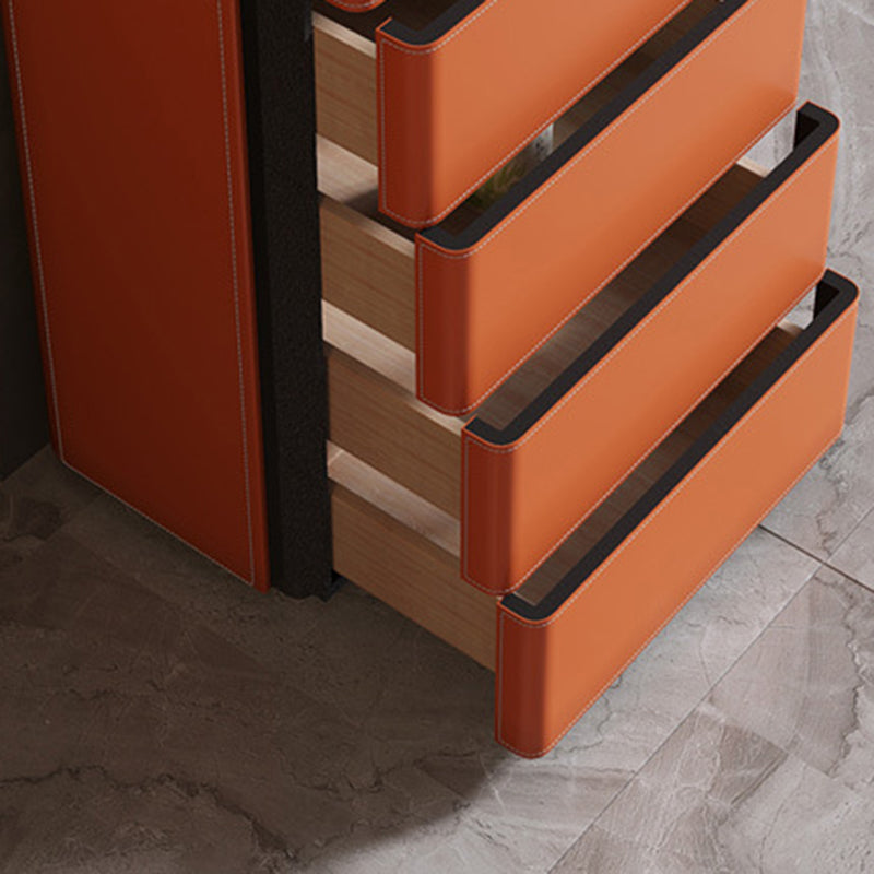 Contemporary Chest Bedroom Stone Vertical Storage Chest with Drawers