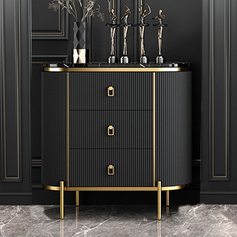 15.6-inch Width Glam Storage Chest Stone Dresser with 3/4 Drawers