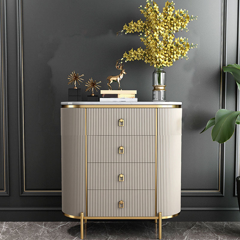 15.6-inch Width Glam Storage Chest Stone Dresser with 3/4 Drawers