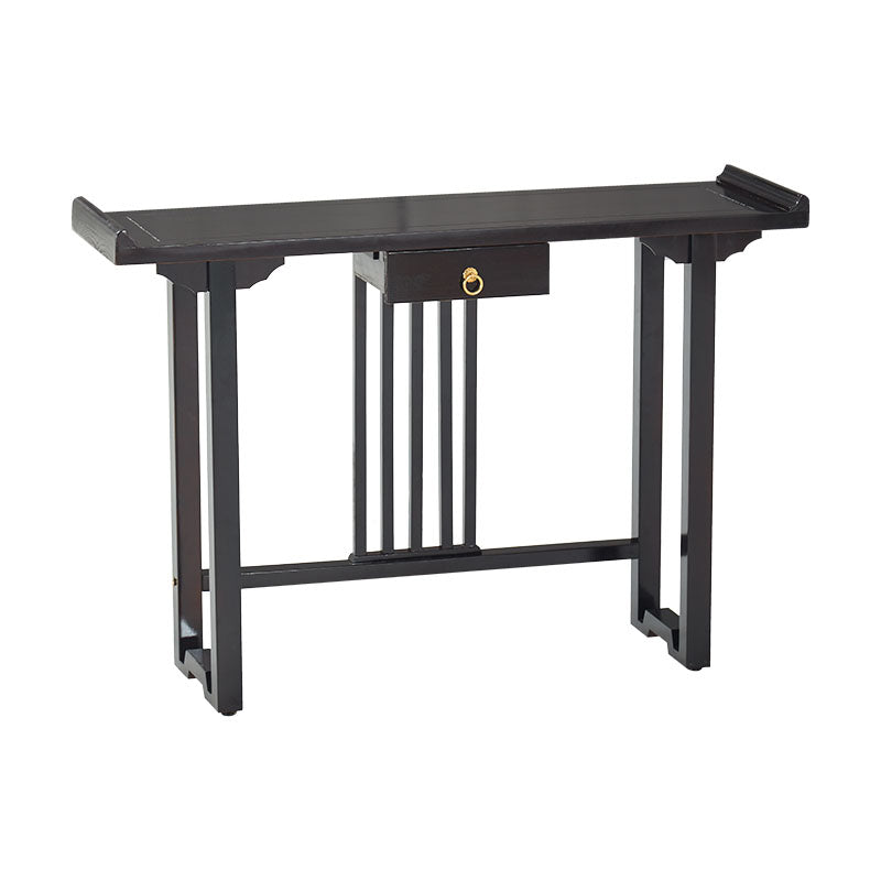 Pine Console Table Mid-Century Modern Rectangle Accent Table for Hall