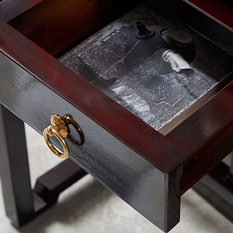 Pine Console Table Mid-Century Modern Rectangle Accent Table for Hall