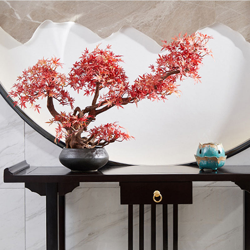 Pine Console Table Mid-Century Modern Rectangle Accent Table for Hall