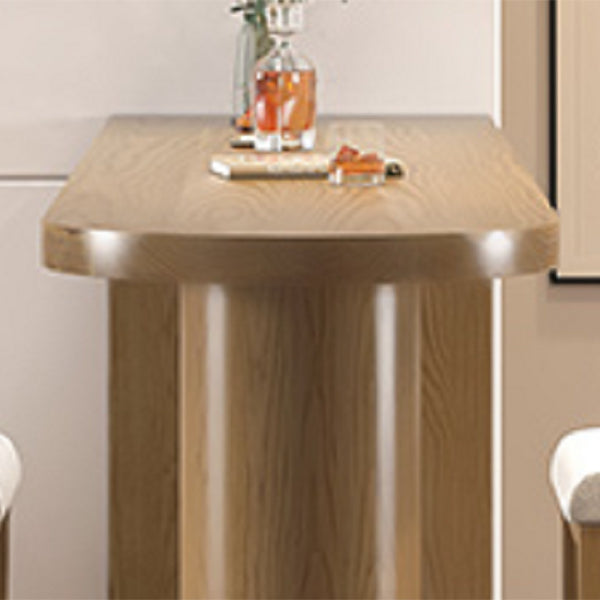 Specialty Solid Wood Bar Table Double Pedestal Bar Height Pub Table in Natural