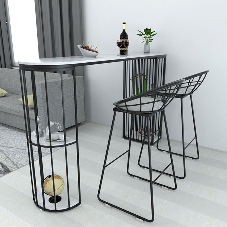 Glam Pub Table Specialty Bar Height Double Pedestal Bar Table