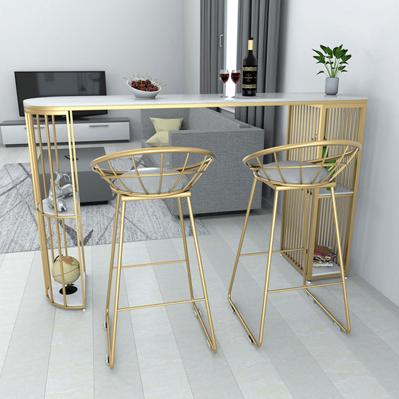 Glam Pub Table Specialty Bar Height Double Pedestal Bar Table