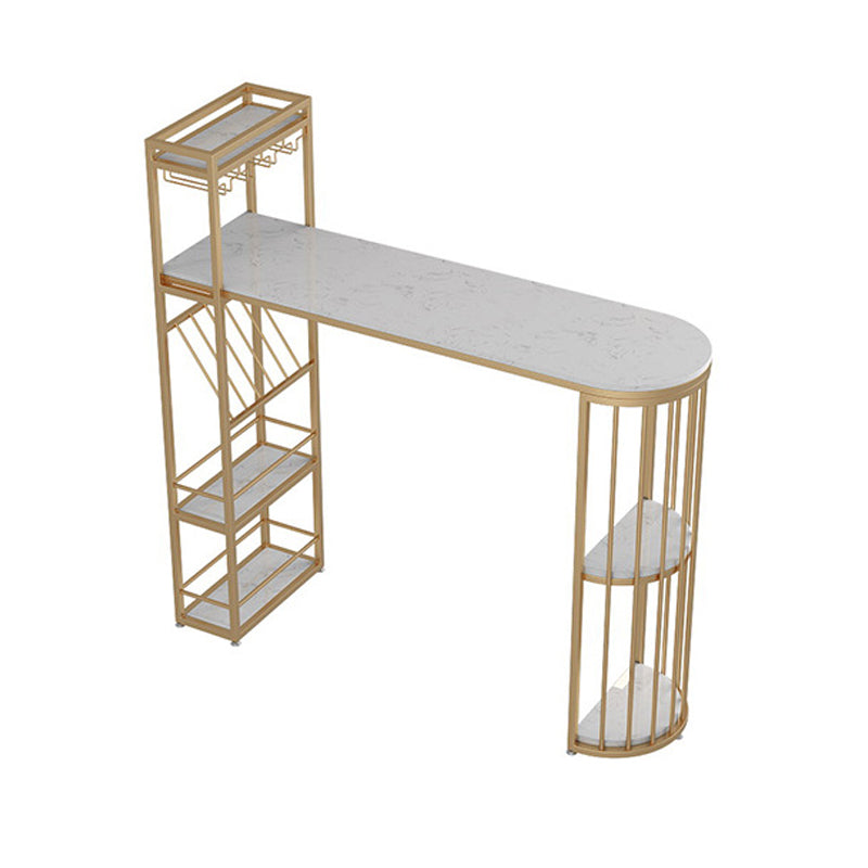 Bar Height Pub Table Specialty Glam Double Pedestal Bar Table for Bar