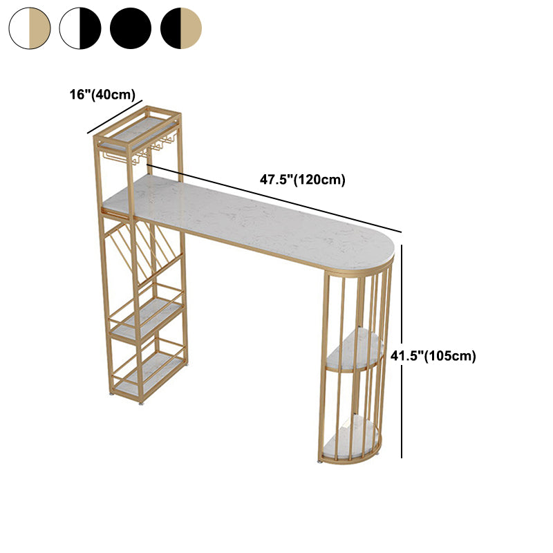 Bar Height Pub Table Specialty Glam Double Pedestal Bar Table for Bar