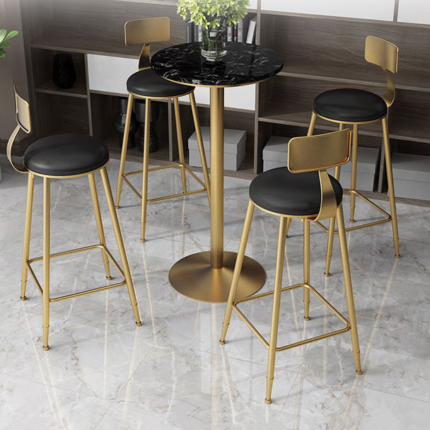 Stone Bar Table Glam Pedestal Bar Height Pub Table for Indoor