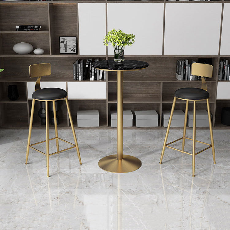 Stone Bar Table Glam Pedestal Bar Height Pub Table for Indoor