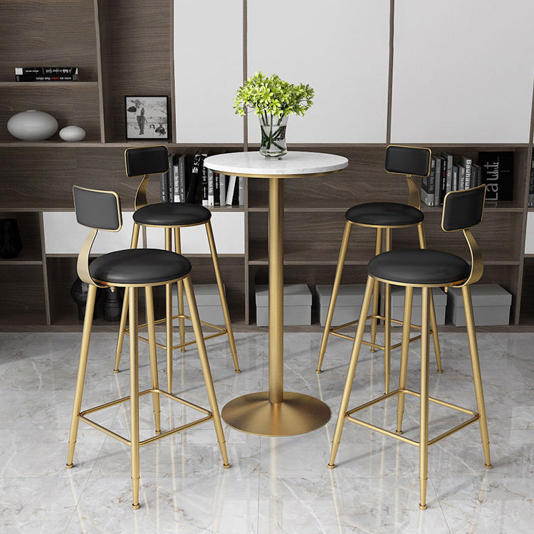 Stone Bar Table Glam Pedestal Bar Height Pub Table for Indoor