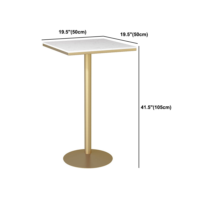 Stone Bar Table Glam Pedestal Bar Height Pub Table for Indoor