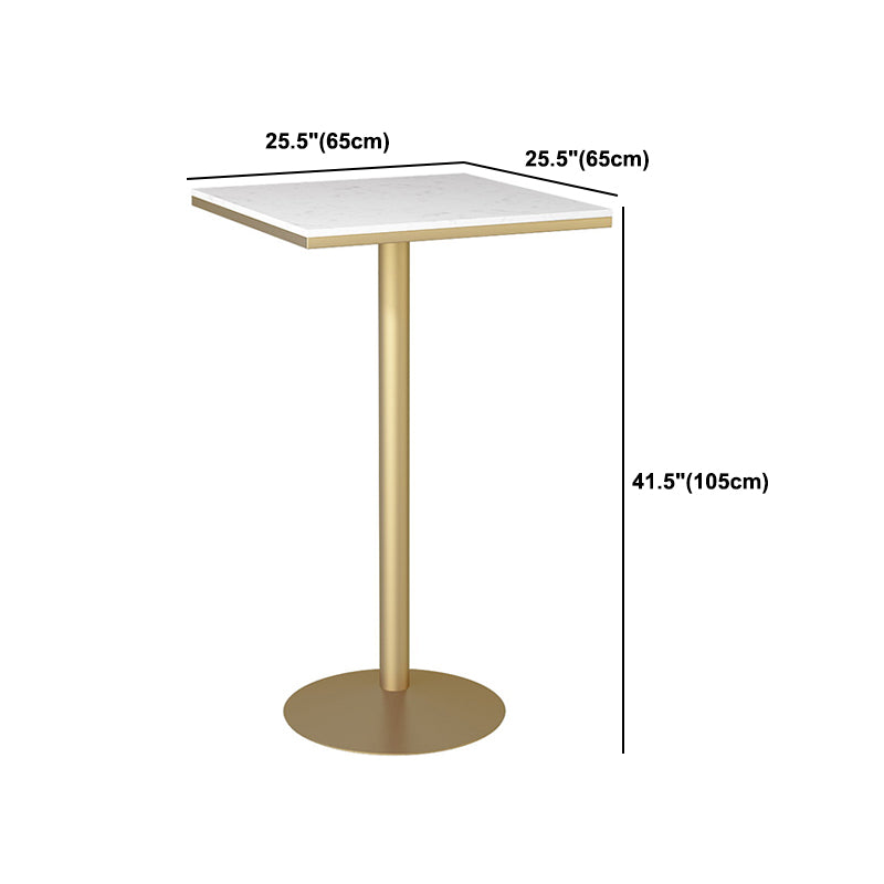 Stone Bar Table Glam Pedestal Bar Height Pub Table for Indoor