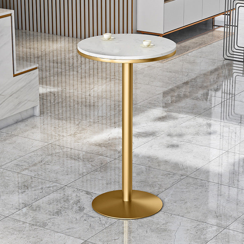 Glam Style Bar Table Faux Marble Bar Dining Table for Living Room