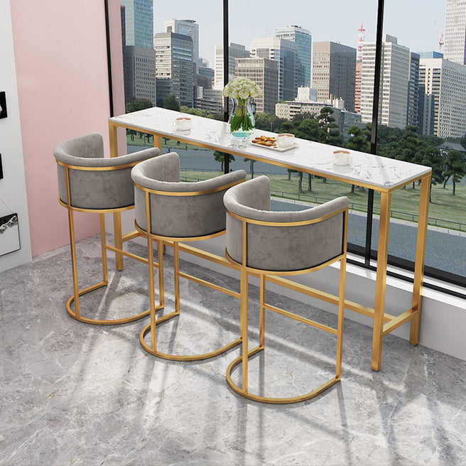 Glam Style Bar Table Faux Marble Bar Dining Table for Living Room