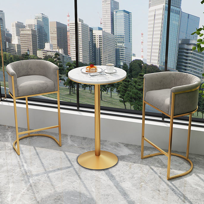 Glam Style Bar Table Faux Marble Bar Dining Table for Living Room