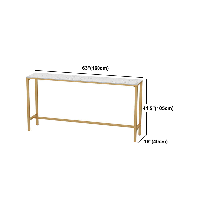 Glam Style Bar Table Faux Marble Bar Dining Table for Living Room