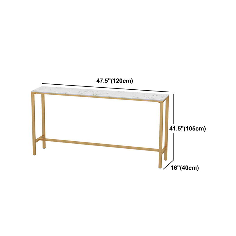 Glam Style Bar Table Faux Marble Bar Dining Table for Living Room